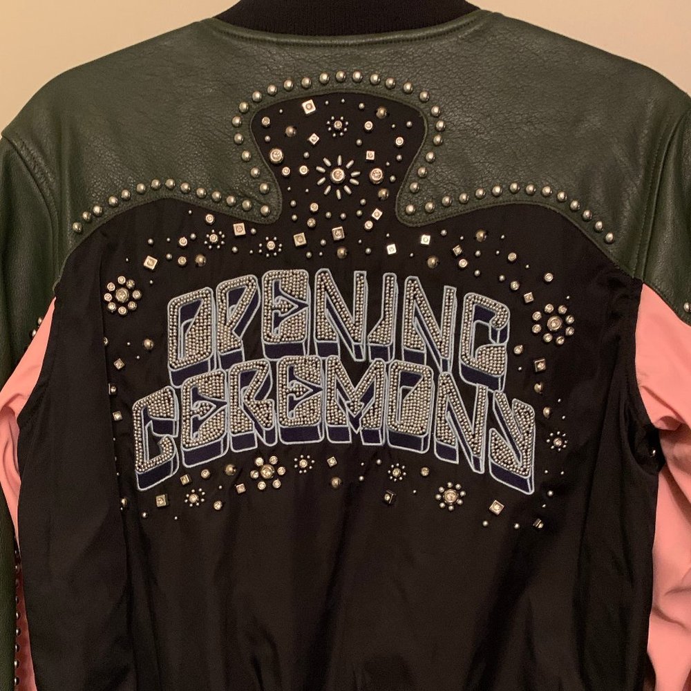 Opening Ceremony leather varsity jacket XS